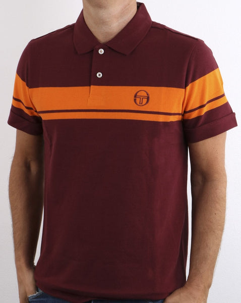 Sergio Tacchini Young Line Polo Shirt Bordeaux/Orange