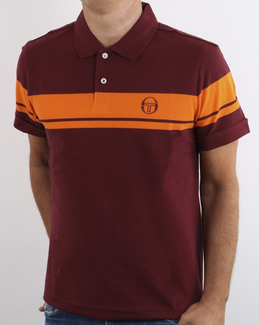 Sergio Tacchini Young Line Polo Shirt Bordeaux/Orange