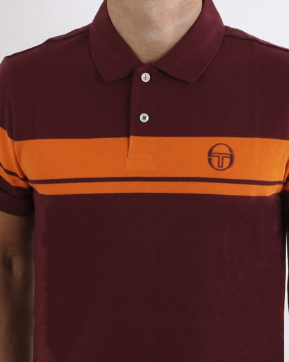 Sergio Tacchini Young Line Polo Shirt Bordeaux/Orange
