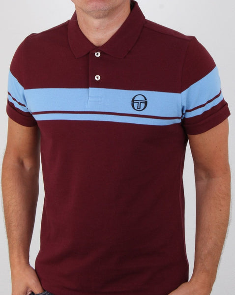 Sergio Tacchini Young Line Polo Shirt Claret/sky Blue