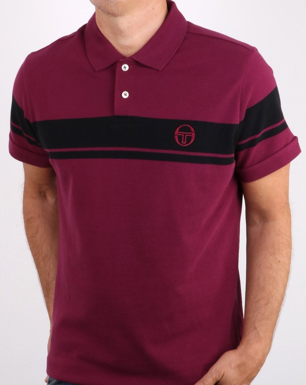 Sergio Tacchini Young Line Polo Shirt Dark Purple/Black