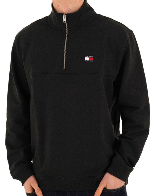 Tommy Hilfiger Tommy Jeans Badge 1/4 Zip Sweater Black