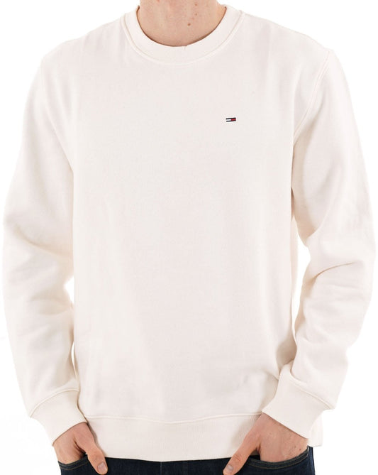 Tommy Hilfiger Tommy Jeans Flag Crew Sweatshirt Ancient White