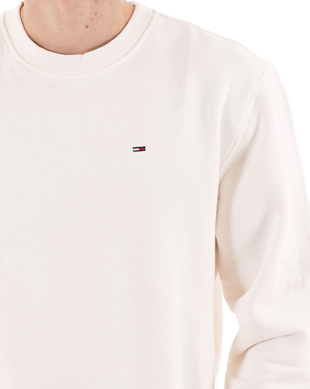 Tommy Jeans Flag Crew Sweatshirt Ancient White