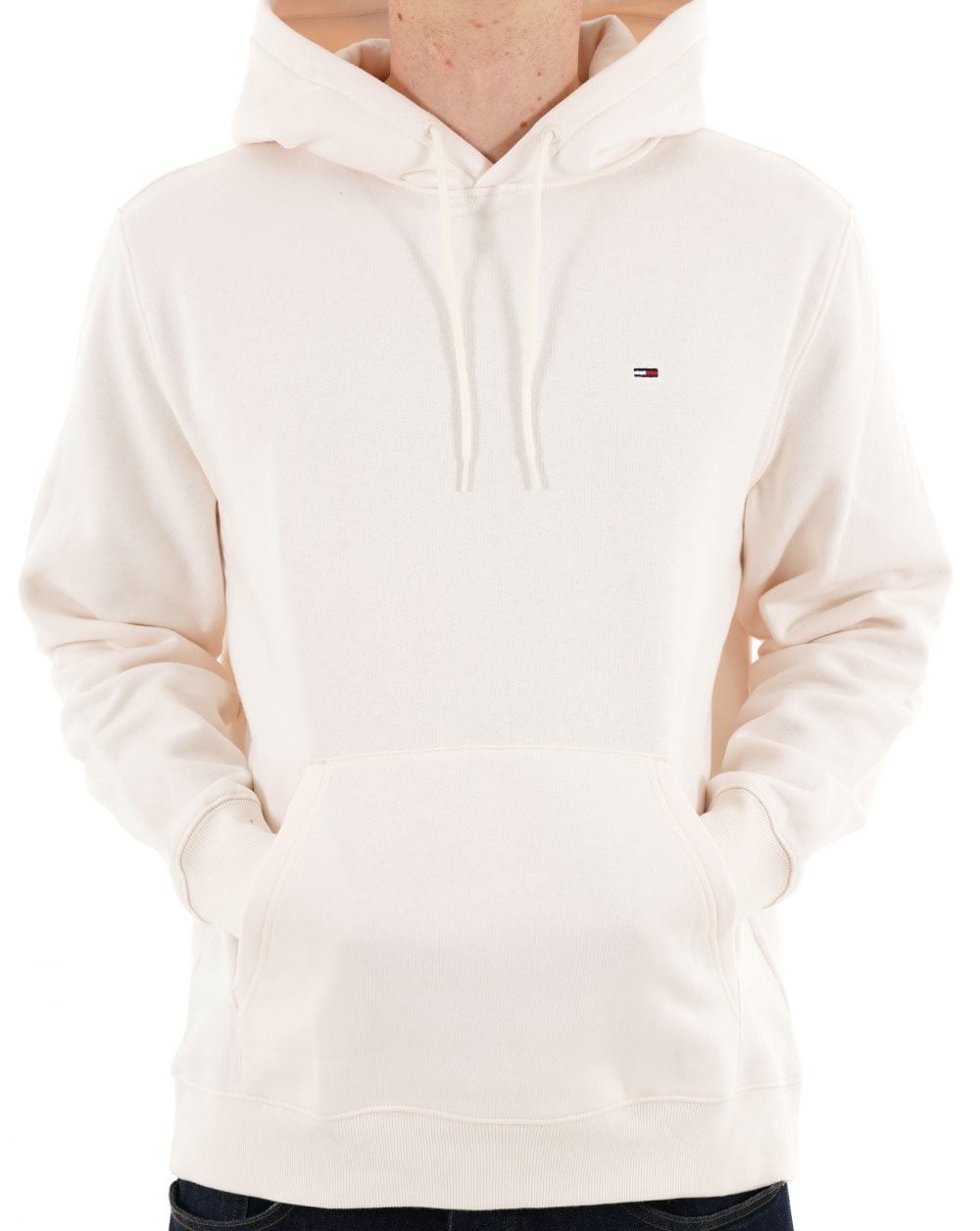 Tommy Jeans Flag Patch Hoodie Ancient White