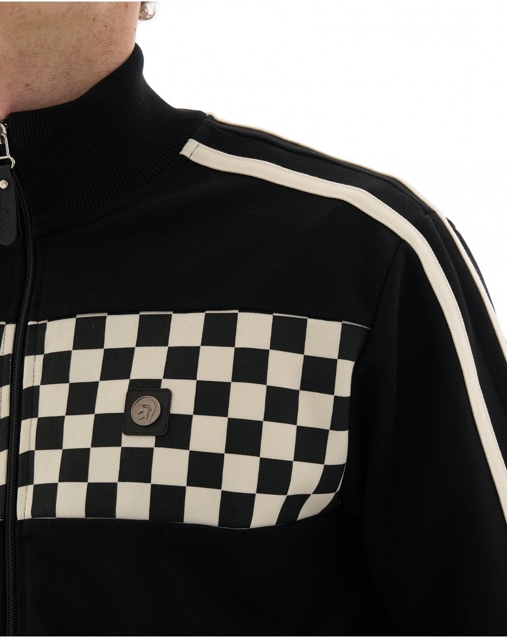 Trojan Chequerboard Track Top Black